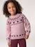 Jacquard trui met lange mouwen meisje lichtroze+saliegroen - vertbaudet enfant 