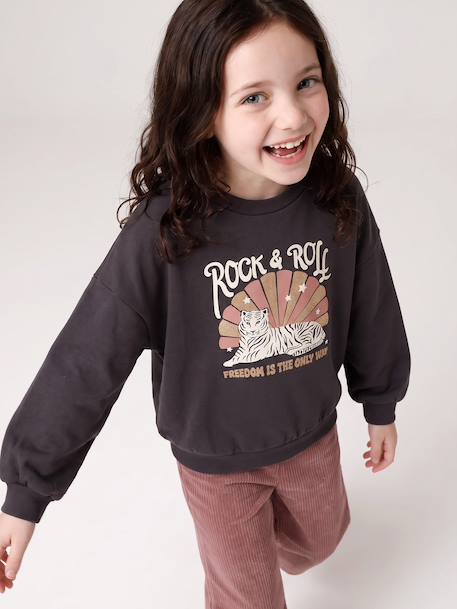 Set meisje sweater en broek antraciet+ecru - vertbaudet enfant 