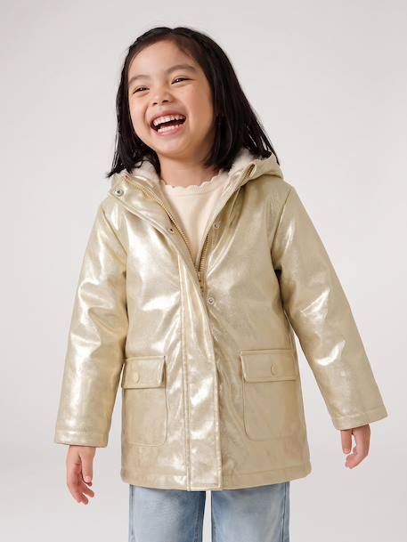 Glinsterende regenjas voor meisjes goud - vertbaudet enfant 