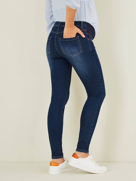 Zwangerschaps skinny jeans met lage tailleband Onbewerkt denim - vertbaudet enfant 