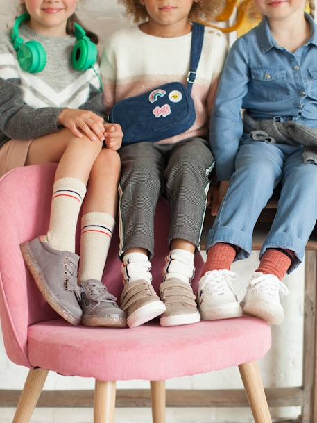 Corduroy sneakers voor meisjes GRIJS - vertbaudet enfant 