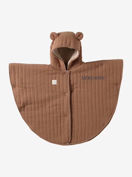 Zachte babycape met oren cappuccino - vertbaudet enfant 