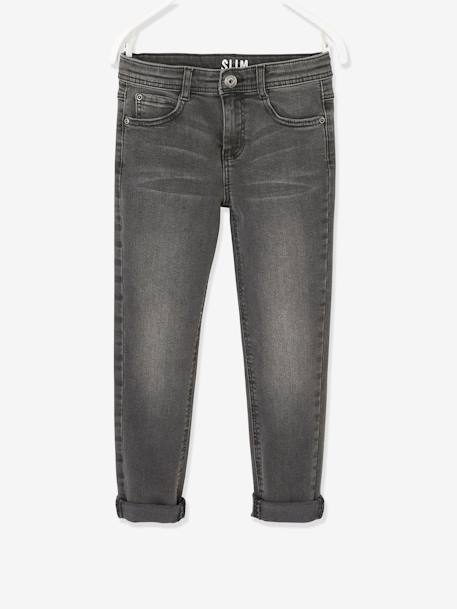 Slim fit jongensjeans Morphologik 'waterless' heupomtrek SMALL DENIM DONKERGRIJS+denimgrijs+double stone+RUW DENIM+STONE+zwart denim - vertbaudet enfant 