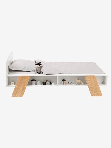 Lit enfant avec rangements LIGNE ARCHITEKT BLANC/BOIS - vertbaudet enfant 