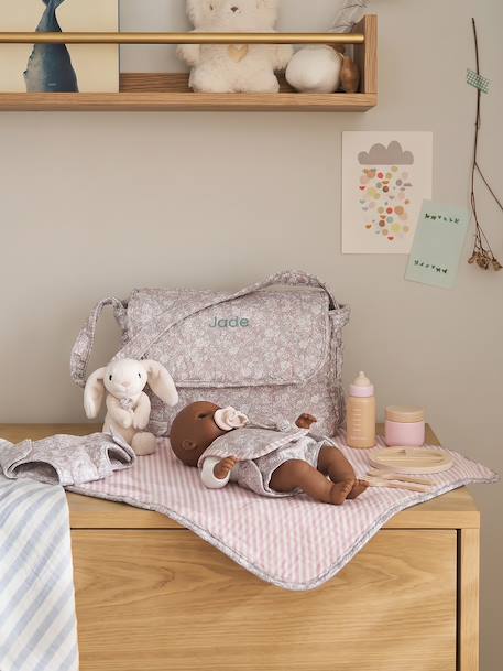 Sac à langer et accessoires personnalisable en bois FSC® blush+caramel - vertbaudet enfant 