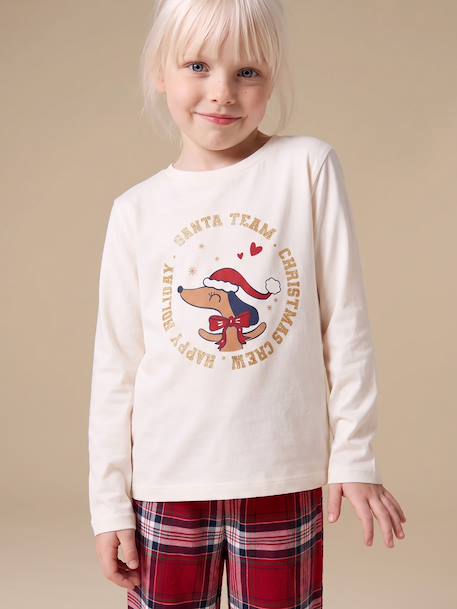 2-delige meisjespyjama Family Capsule ecru - vertbaudet enfant 