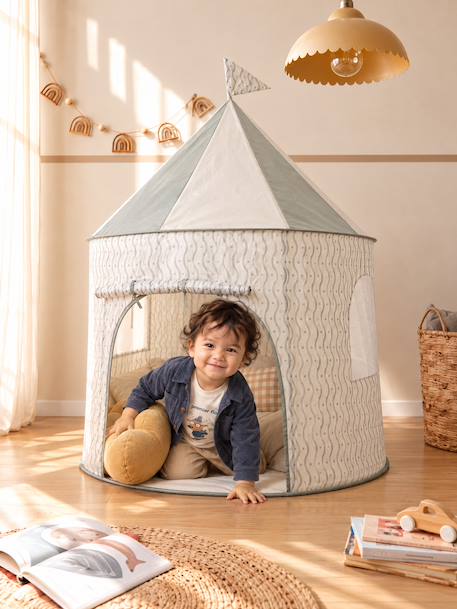Speeltent Kasteel van stof groen+meerkleurig - vertbaudet enfant 