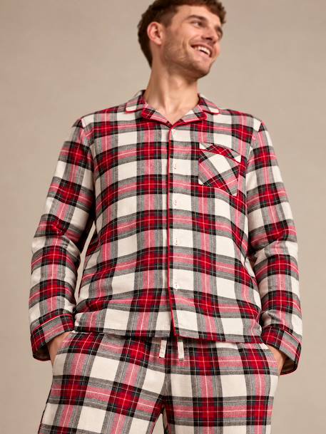 Herenpyjama van flanel rood - vertbaudet enfant 