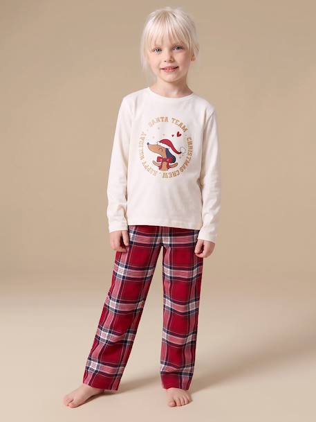 2-delige meisjespyjama Family Capsule ecru - vertbaudet enfant 