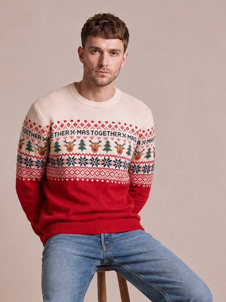 Pull de Noël Adulte Mixte Capsule Famille rouge - vertbaudet enfant 