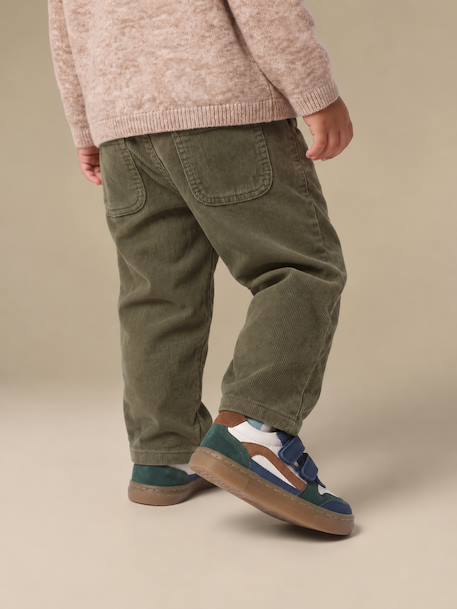 Pantalon velours bébé garçon kaki+marine - vertbaudet enfant 