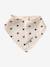Set met 3 slabbetjes van katoengaas beige, bedrukt+cappuccino+ecru+grijsblauw+lichtroze+saliegroen+set groene panda+set vos+touw+veel beige+WIT - vertbaudet enfant 