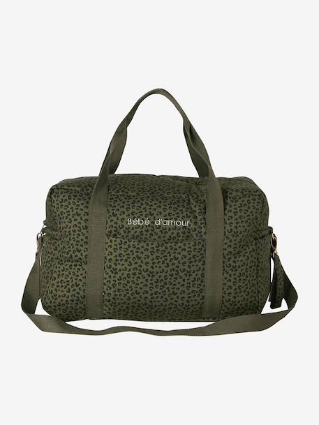 Sac à langer CATALINA 48 h beige imprimé+ficelle+kaki - vertbaudet enfant 