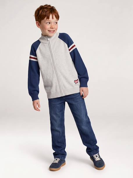 Gilet zippé col montant enfant garçon gris chiné - vertbaudet enfant 