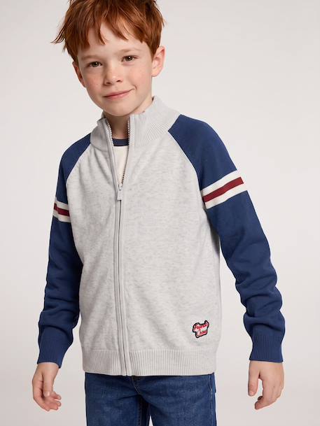 Gilet zippé col montant enfant garçon gris chiné - vertbaudet enfant 