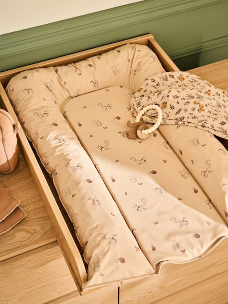 Matelas à langer Lionceau beige imprimé+BLANC IMPRIME+écru+ficelle+rose imprimé+vert imprimé - vertbaudet enfant 