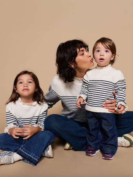Babytrui meisje met lange mouwen ecru - vertbaudet enfant 