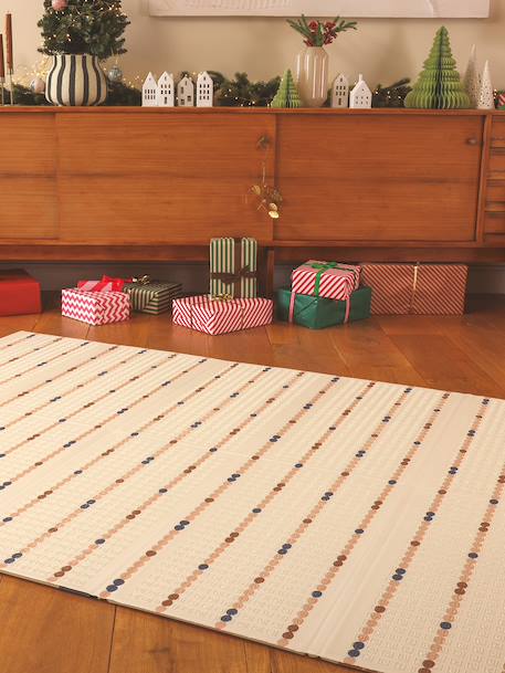 Waterdichte mat voor motoriek beige+ecru+geel+groen+meerkleurig+rozen - vertbaudet enfant 