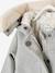 Manteau à capuche bébé fille drap de laine gris clair chine+marine - vertbaudet enfant 