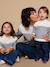 Gestreepte trui Capsule Family ecru - vertbaudet enfant 