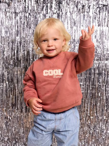 Uniseks babysweater met lange mouwen terracotta - vertbaudet enfant 