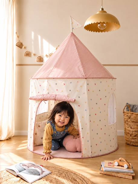 Speeltent Kasteel van stof groen+meerkleurig - vertbaudet enfant 