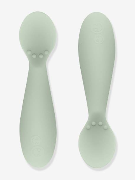 Siliconen set van 2 EZPZ Tiny spoon voor peuters AMANDELGROEN+POEDERROZE - vertbaudet enfant 