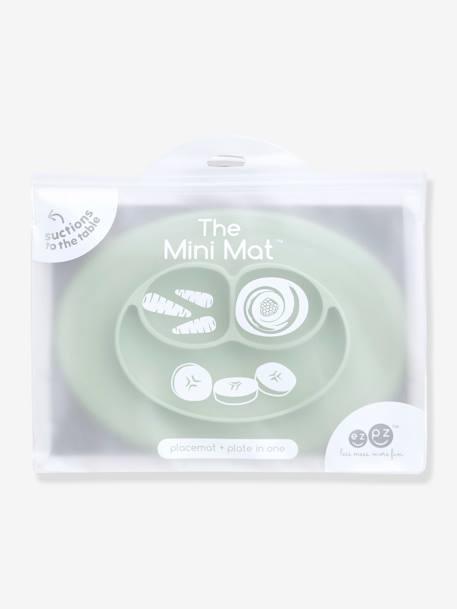 Set de table tout-en-un avec assiette Mini mat en silicone ROSE+VERT AMANDE - vertbaudet enfant 