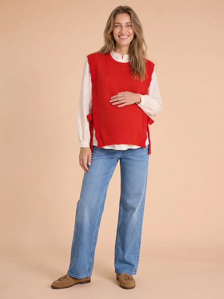 Zwangerschapsspencer gemêleerd beige+rood - vertbaudet enfant 