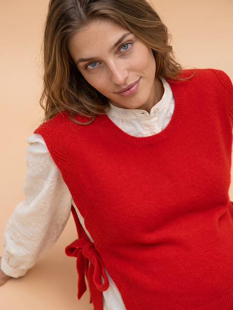 Zwangerschapsspencer gemêleerd beige+rood - vertbaudet enfant 