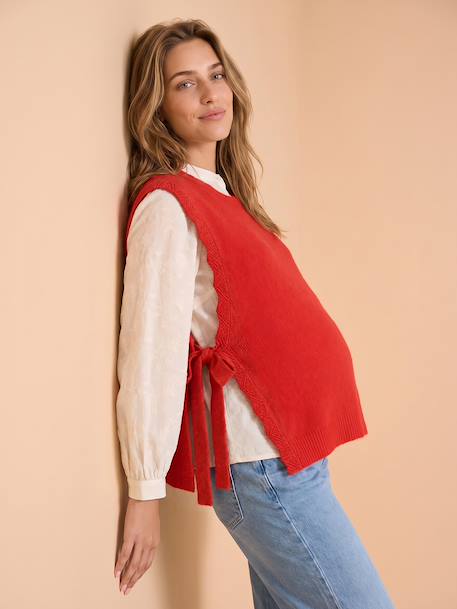 Zwangerschapsspencer gemêleerd beige+rood - vertbaudet enfant 