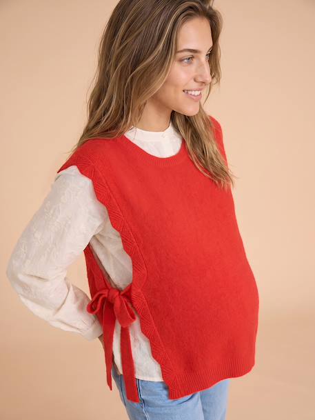 Zwangerschapsspencer gemêleerd beige+rood - vertbaudet enfant 