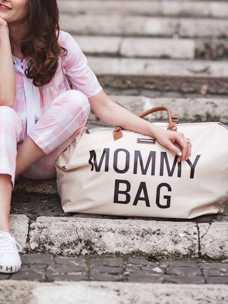 Sac à langer Mommy Bag large CHILDHOME BLANC CASSE+NOIR OR - vertbaudet enfant 