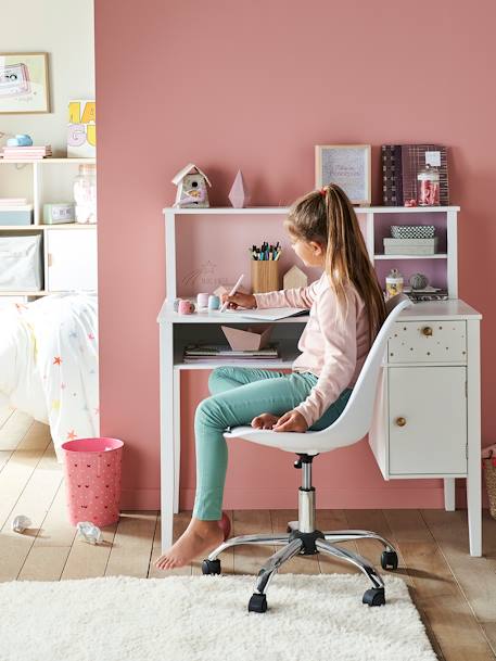 Bureau enfant MAKE A WISH BLANC CLAIR UNI AVEC DECOR - vertbaudet enfant 