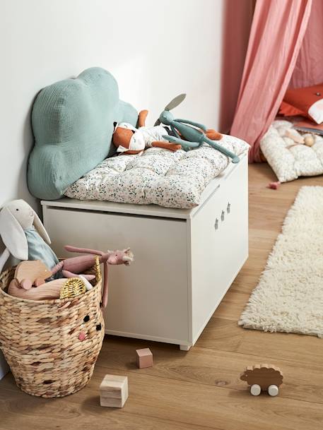 Coussin de banc / coffre marine+moutarde+rose / multicolore - vertbaudet enfant 