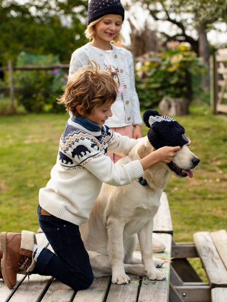 Pantalon slim velours garçon bordeaux+CAMEL+encre - vertbaudet enfant 