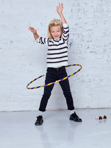 Jean slim Morphologik 'waterless' fille tour de hanches FIN denim black - vertbaudet enfant 