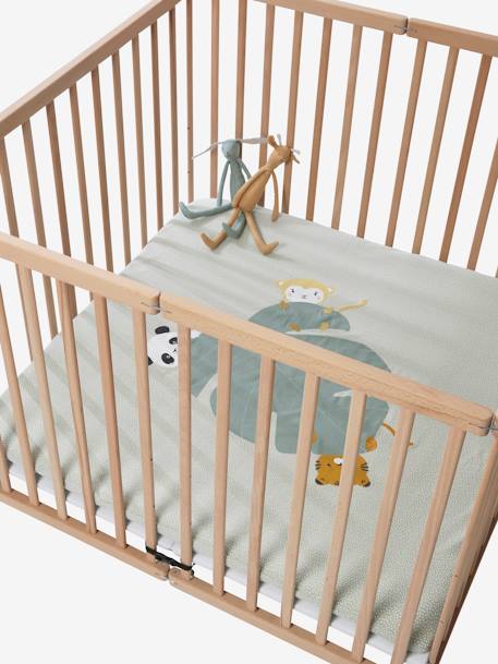 Lot de 2 housses pour fond de parc Hérissons+vert et blanc - vertbaudet enfant 