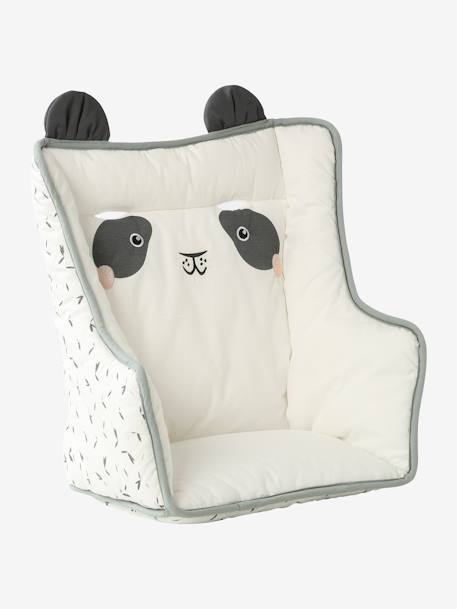 Coussin de chaise haute carreaux vert+écru+ivoire Panda+moutarde+rayé bleu - vertbaudet enfant 