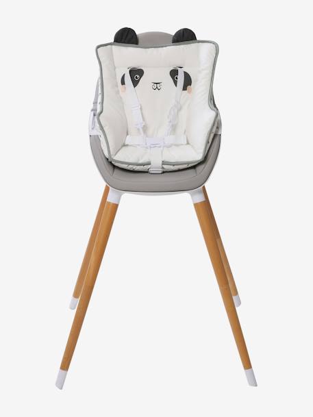 Coussin de chaise haute VERTBAUDET ivoire Panda+moutarde+rayé bleu - vertbaudet enfant 