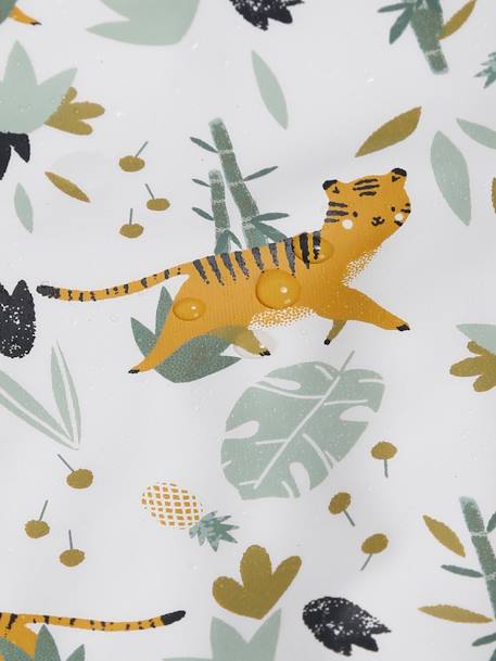 Slabbetje met lange mouwen VERTBAUDET tijgerprint+wit, bedrukt - vertbaudet enfant 