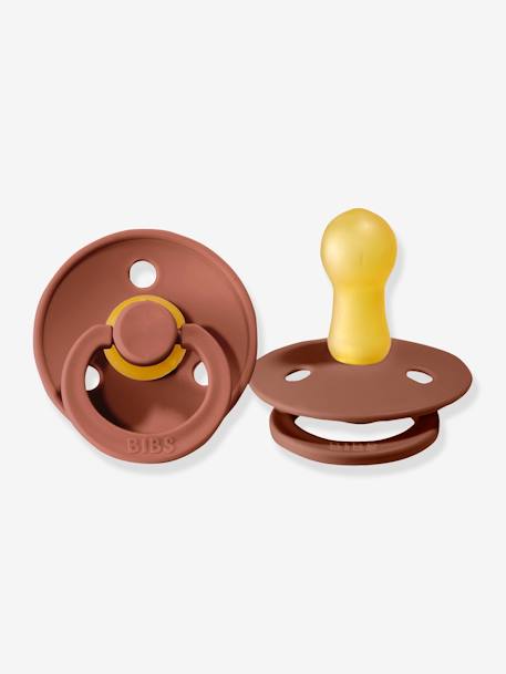 Set van 2 BIBS Colour-fopspenen, maat 1 van 0 tot 6 maanden Amandelgroen + kaki+Diepblauw + petrolblauw+IJzergrijs + babyblauw+Poederroze + vanille+rouge+Terracotta + poederroze - vertbaudet enfant 