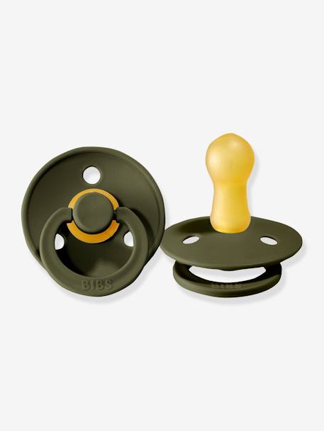 Set van 2 BIBS Colour-fopspenen, maat 1 van 0 tot 6 maanden Amandelgroen + kaki+Diepblauw + petrolblauw+IJzergrijs + babyblauw+Poederroze + vanille+rouge+Terracotta + poederroze - vertbaudet enfant 