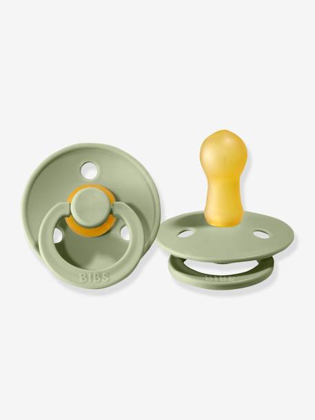 Set van 2 BIBS Colour-fopspenen, maat 1 van 0 tot 6 maanden Amandelgroen + kaki+Diepblauw + petrolblauw+IJzergrijs + babyblauw+Poederroze + vanille+rouge+Terracotta + poederroze - vertbaudet enfant 