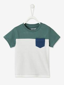 Baby-T-shirt, coltrui-Baby colorblock T-shirt met korte mouwen