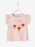 T-shirt met bloemen in reliëf baby grijsroze+vanille - vertbaudet enfant 