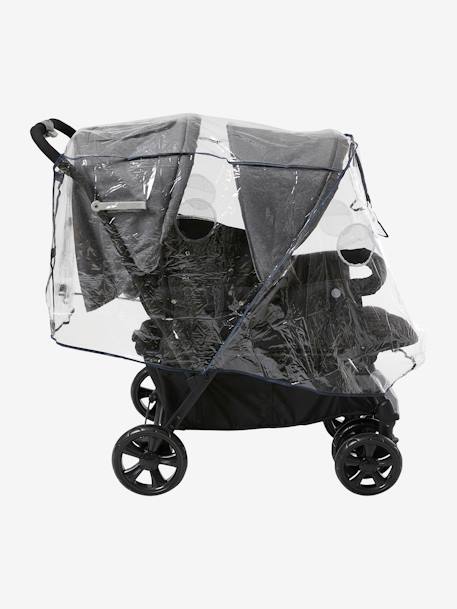 Habillage pluie intégral  pour poussette double transparent - vertbaudet enfant 