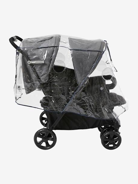 Integrale regenhoes van vertbaudet voor dubbele kinderwagen transparant - vertbaudet enfant 