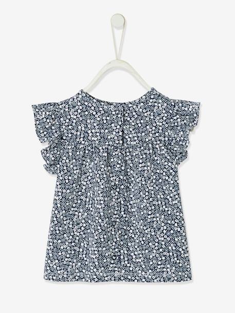 Baby T-shirt met bloemenprint marineblauw met print - vertbaudet enfant 