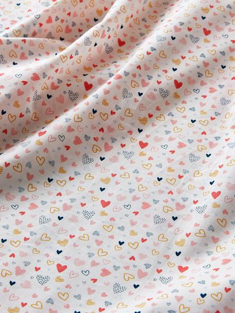 Set dekbedovertrek + kussensloop kind HARTJESFEEST Basics roze/meerkleurig - vertbaudet enfant 